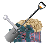 Plaatsing bord met TS-30 staanderset in losse teelaarde - op eigen terrein