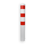 Rampaal Ø89x900mm met diverse montageopties, wit/rood