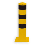 Rampaal Ø152x1000mm met voetplaat, verzinkt of geel/zwart