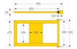 Balustrade Deur 835x475mm Black Bull of S-line
