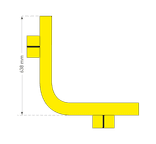 Élément d’angle pour poutre de protection Ø 76 mm – Hauteur 200 mm