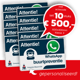 WhatsApp Buurtpreventie SET - 10 borden gepersonaliseerd - L209wa - logo
