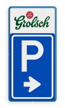 Bewegwijzering parkeerplaats met bedrijfslogo | BW201 + pijlfiguratie