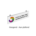 Informatiebord kokerprofiel 800x200mm reflecterend + eigen opdruk
