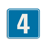 Plaque numéro maison 119x109 mm – Réfléchissante Bleu/Blanc