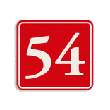 Plaque numéro de maison rouge-blanc 119 x 109 mm
