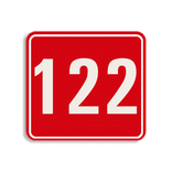Plaque numéro de maison rouge-blanc 119 x 109 mm