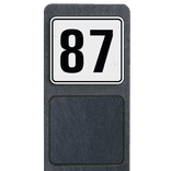 Hausnummerpfost Kunststoff mit Reflektierendes Hausnummernschild