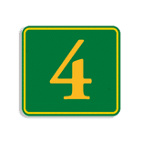 Plaque numéro de maison vert-jaune 119 x 109 mm