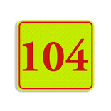 Plaque numéro de maison jaune-rouge fluo 119 x 109 mm