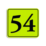 Plaque numéro de maison jaune-noir fluo 119 x 109 mm
