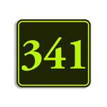 Huisnummerbord fluorescerend + reflecterend 119x109mm