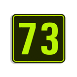 Plaque numéro de maison jaune-noir fluo 119 x 109 mm