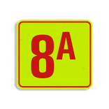 Plaque numéro de maison jaune-rouge fluo 119 x 109 mm