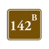 Plaque numéro de maison brun-blanc 119 x 109 mm