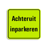 Huisnummerbord Fluor met tekst 119x109mm - klasse 3