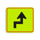 Huisnummerbord Fluor met pijl 119x109mm - klasse 3