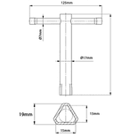 Driekantsleutel 19 mm standaard DIN22417