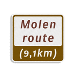 Wandelroutebord 119x109mm met tekst - klasse 3