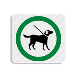 Vlak terreinbord 119x109mm - Pictogram Honden aangelijnd toegestaan