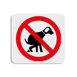 Vlak terreinbord 119x109mm - Pictogram Honden uitlaten verboden