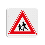Vlak terreinbord 119x109mm - Pictogram Spelende kinderen