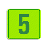 Plaque numéro de maison jaune-vert fluo 119 x 109 mm