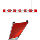 Hoogtebegrenzer 200mm aluminium C profiel + tekst