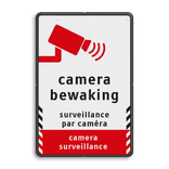 Verkeersbord camerabewaking - 3 talen