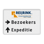 Routebord bezoekers expeditie + pijlen en logo - reflecterend