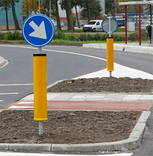 Verkeerszuil BB22_D02ro - aluminium geel fluorescerend incl. flespaal