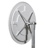 Miroir extérieur industriel rond en acrylique Ø800 mm – cadre rouge/blanc