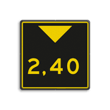 Scheepvaartbord BPR G.5.3 - Aanduiding diepte geel/zwart