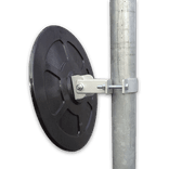 Miroir industriel rond Ø300 mm en acrylique ou polycarbonate avec support Ø48-90 mm