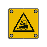 Waarschuwingsbord met veiligheidspictogram NEN7010 + 12V LED hoeklampen