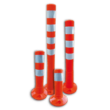 Poteaux Flexibles Anti-Stationnement - Balise Flexible en Plastique Orange/Blanc 80mm