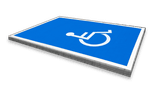 Marquage routier place de parking pour handicapés - bleu/blanc - 3000x6000mm