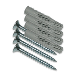 RVS Schroef met plug (set 4 stuks) t.b.v. montage vlak bordje aan muur/gevel