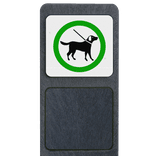 Verzwaarde bermpaal met bord 'honden aan de lijn'