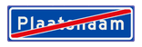 Plaatsnaambord 1240x340 mm RVV H02a (einde) - Einde bebouwde kom
