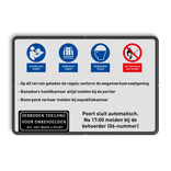 Instructiebord PBM-pictogrammen en eigen tekst