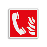 Brand bord met pictogram Telefoon voor brandalarm