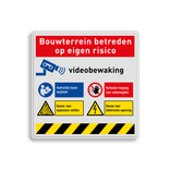 Veiligheidsbord met veiligheidsinstructies en 4 pictogrammen