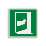 Vluchtroute bord – Nooduitgang Deur opent door rechts te drukken