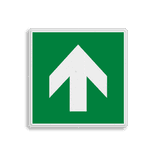 Vluchtroute bord - rechtdoor richting reddingsmiddel