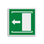 Vluchtroute bord – Nooduitgang Deur naar links schuiven om te openen