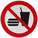 Veiligheidspictogram P022 - Eten en drinken verboden - reflecterend