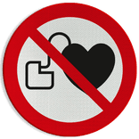 Veiligheidspictogram P007 - Geen toegang voor pacemaker - reflecterend