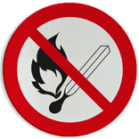 Autocollant ou panneau - P003 - Flammes nues interdites