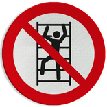Veiligheidspictogram P009 - Verboden te klimmen - reflecterend